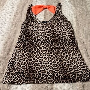 Animal Print Tank Top with Coral Bow BACK size L